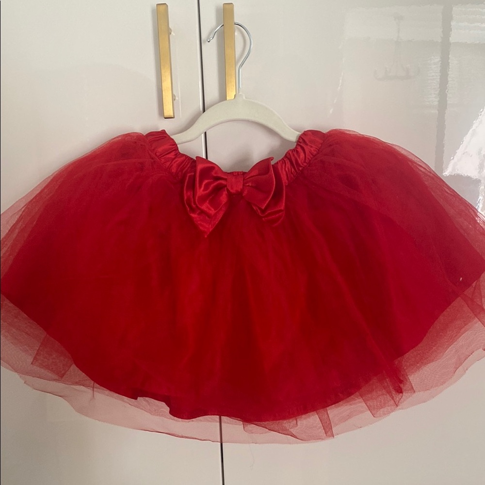 Red Tulle Skirt with Bow